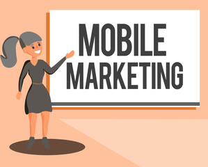 Conceptual hand writing showing Mobile Marketing. Business photo showcasing technique focused reaching audience on their smart device.