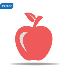 Red Bitten apple. Apple vector icon. Apple fruit illustration icon.Web design vector logo. Apple isolated on background