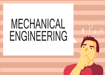 Text sign showing Mechanical Engineering. Conceptual photo deals with Design Manufacture Use of Machines.