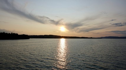 Sunset at Boden Lake, Bodensee in South Germany