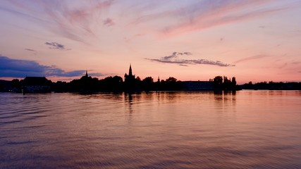 Naklejka premium Sunset at Boden Lake, Bodensee in South Germany