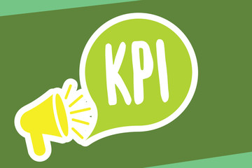 Writing note showing Kpi. Business photo showcasing Evaluate the success of an organization in a particular activity.