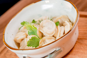 ravioli with meat. Russian kitchen