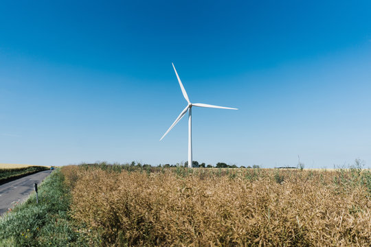 Wind Turbine along French Country Road