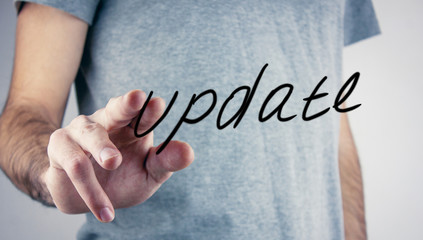 guy clicks on text update