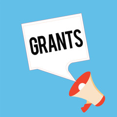 Handwriting text Grants. Concept meaning agree to give or allow something requested someone Authorize action.