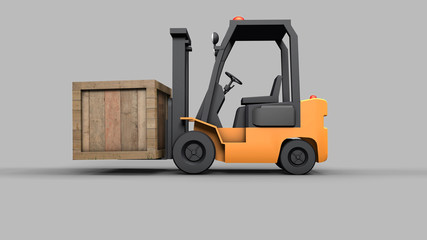 Cartoons Forklift 3d Render