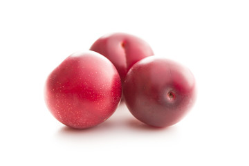 The red cherry plums fruit.