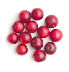 The red cherry plums fruit.