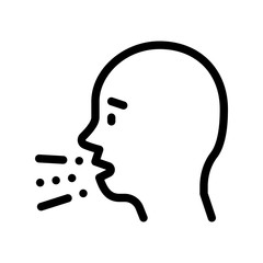 Character Man Sneezing Coughing Vector Sign Icon Thin Line. Male Head Bacterium Sneezing Linear Pictogram. Microbe Type Infection Biology Microorganism Contour Monochrome Illustration