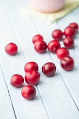 Naklejka na ściany i meble The red cherry plums fruit.