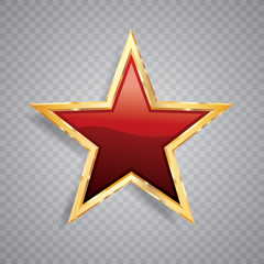 light gold red star