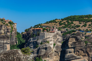 Meteora - incredible sandstone rock formations. The Meteora area is on UNESCO World Heritage List since 1988. Greece