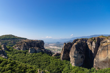 Meteora - incredible sandstone rock formations. The Meteora area is on UNESCO World Heritage List since 1988. Greece