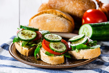 Tasty sandwiches with vegetables