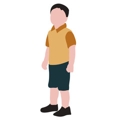 Fototapeta premium isolated, flat style, no face, boy