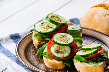 Tasty sandwiches with vegetables