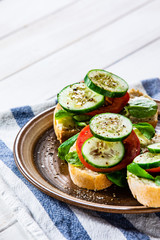 Tasty sandwiches with vegetables