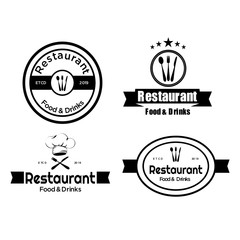 Obraz premium Vector Retro Vintage Restaurant Emblem, Vector design elements, Templates, business signs, logos, identities, labels, icons, and objects, with EPS10 editable.