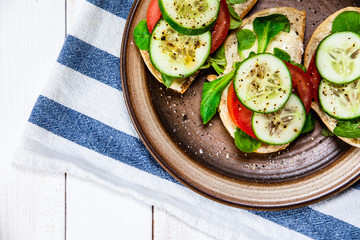 Tasty sandwiches with vegetables