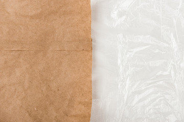 Say No to Plastic Bags, Recycle Concept, Eco Friendly Paper Bag and Plastic Packet, Plastic Problem