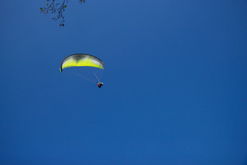 Paragliding in near lake Bohinj, Julian Alps, Slovenia