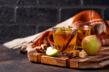 Spicy apple cider, autumn drink