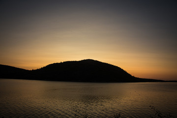 Sunset Hidden by Mountain