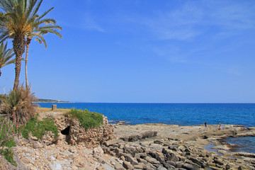 Picturesque coast near the city of Side in Turkey.