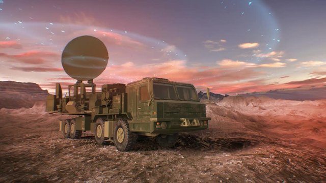 Defense Military Vehicle Scans Territory