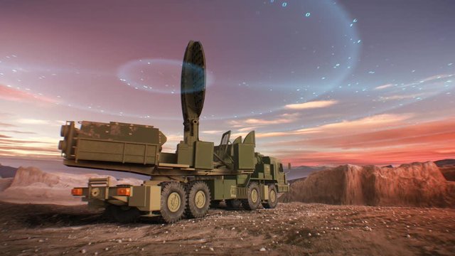 Defense Military Vehicle Scans Territory