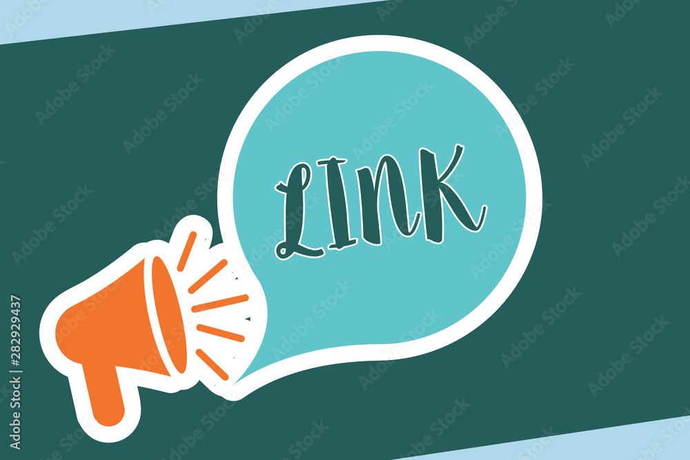 Poster word writing text link. business concept for loop in a chain network of routes between webpages conn