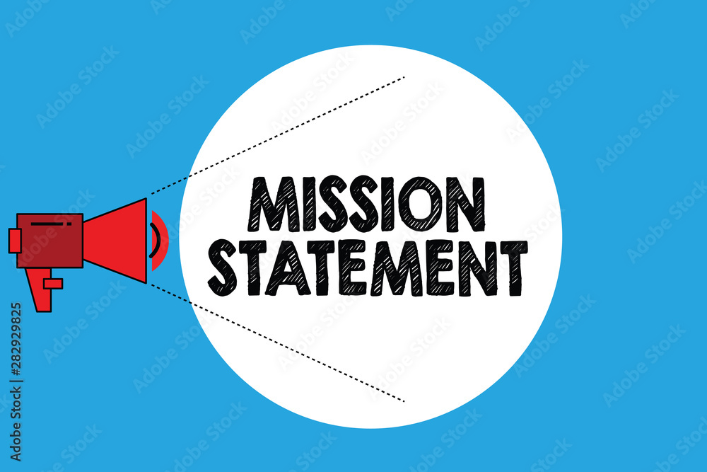 Aufkleber writing note showing mission statement. business photo showcasing formal summary of the aims and val