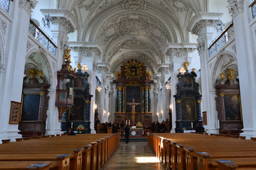 Innenansicht Schlosskirche Friedrichshafen am Bodensee	