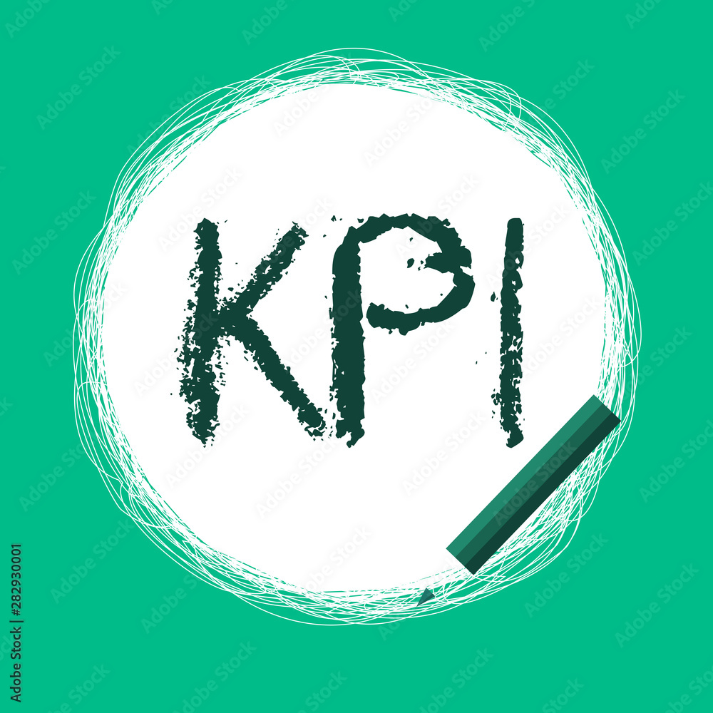Poster word writing text kpi. business concept for evaluate the success of an organization in a particular 