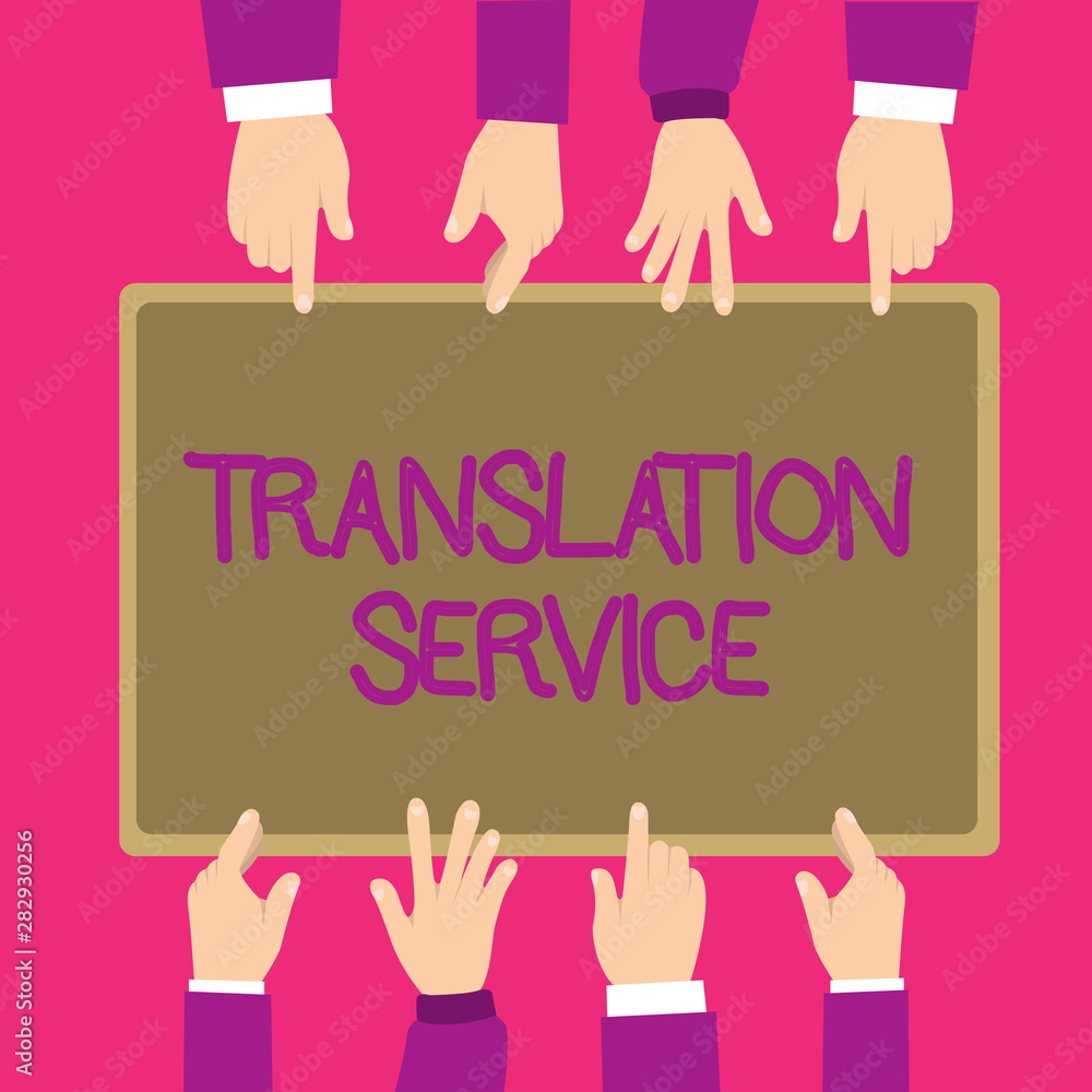 Aufkleber text sign showing translation service. conceptual photo the equivalent target language from the moth