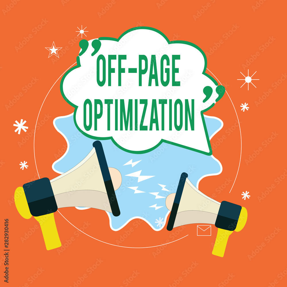 Aufkleber writing note showing off page optimization. business photo showcasing website external process promo