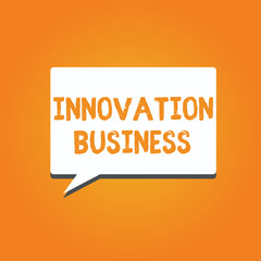 Word writing text Innovation Business. Business concept for Introduce New Ideas Workflows Methodology Services.