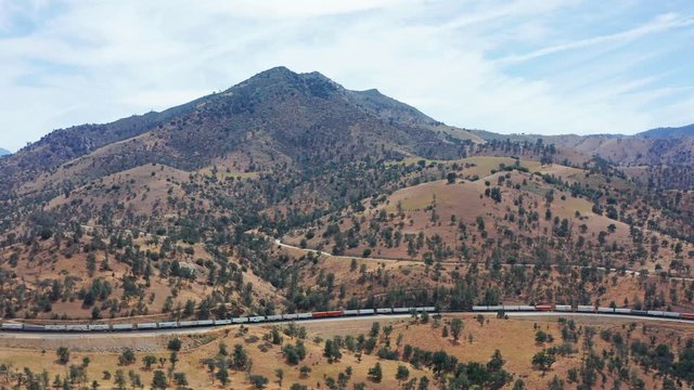 Trains on a Mountain in Tehachapi California