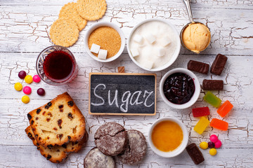 Unhealthy products high in sugar