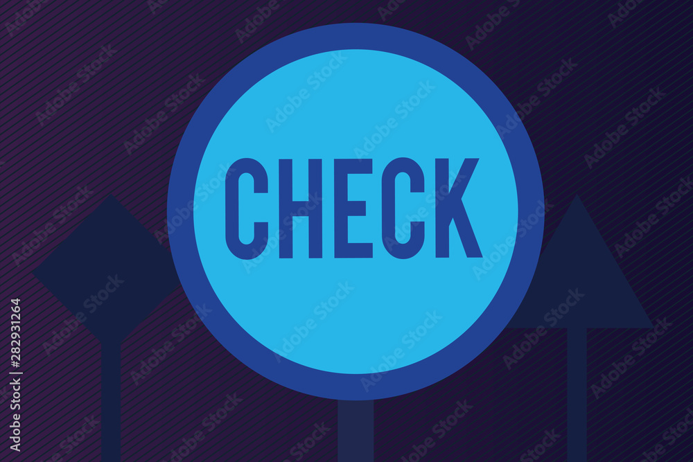 Fototapete word writing text check. business concept for mark click on a box in order to select a particular op