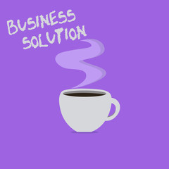 Handwriting text writing Business Solution. Concept meaning Services that include strategic planning and evaluation.