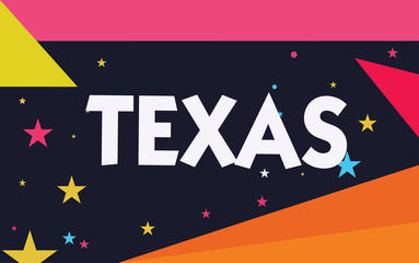 Word writing text Texas. Business concept for based on Caddo word taysha meaning friends and its located in us.