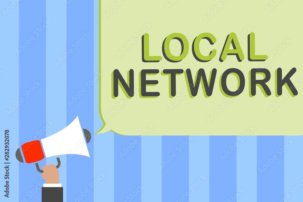 Poster writing note showing local network. business photo showcasing intranet lan radio waves dsl boradband