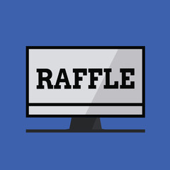 Word writing text Raffle. Business concept for means of raising money by selling numbered tickets offer as prize.