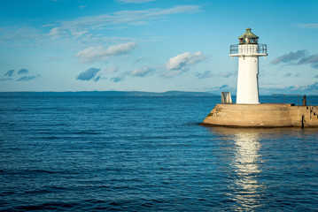 Harbor lighthouse in Swedish marina