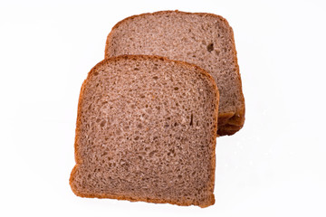 bread - sliced slices of bread in isolation on a white background