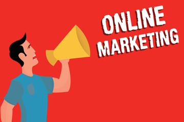 Handwriting text Online Marketing. Concept meaning form advertising which uses Internet deliver customer needs.
