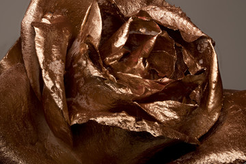 golden rose flower, metallic paint shiny reflective light