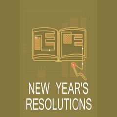 Conceptual hand writing showing New Year s is Resolutions. Business photo text Wishlist List of things to accomplish or improve.